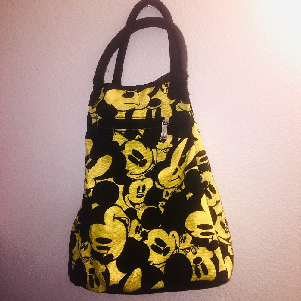 Black and Yellow Canvas Mickey Mouse Tote - Picture 1 of 3